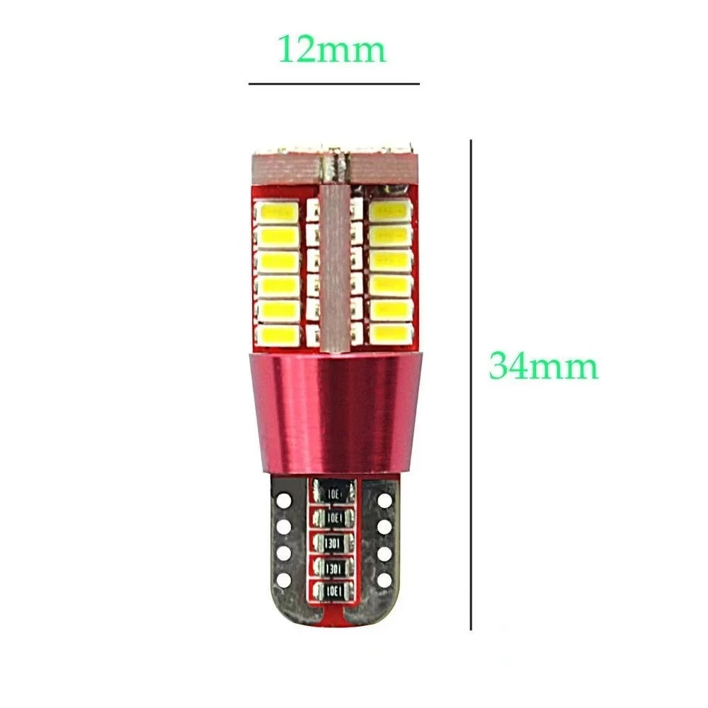 10/2pcs Car Styling W5W LED Canbus Bulb Car Lights T10 57SMD wy5w 12V 3014 Auto Lamp Lights Marker Light Parking Lamp Motor Wedg