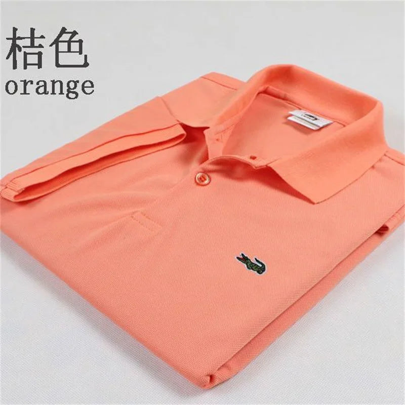 High quality men's cotton embroidered polo shirt 2023 summer new high-end breathable business casual lapel short sleeve T-shirt