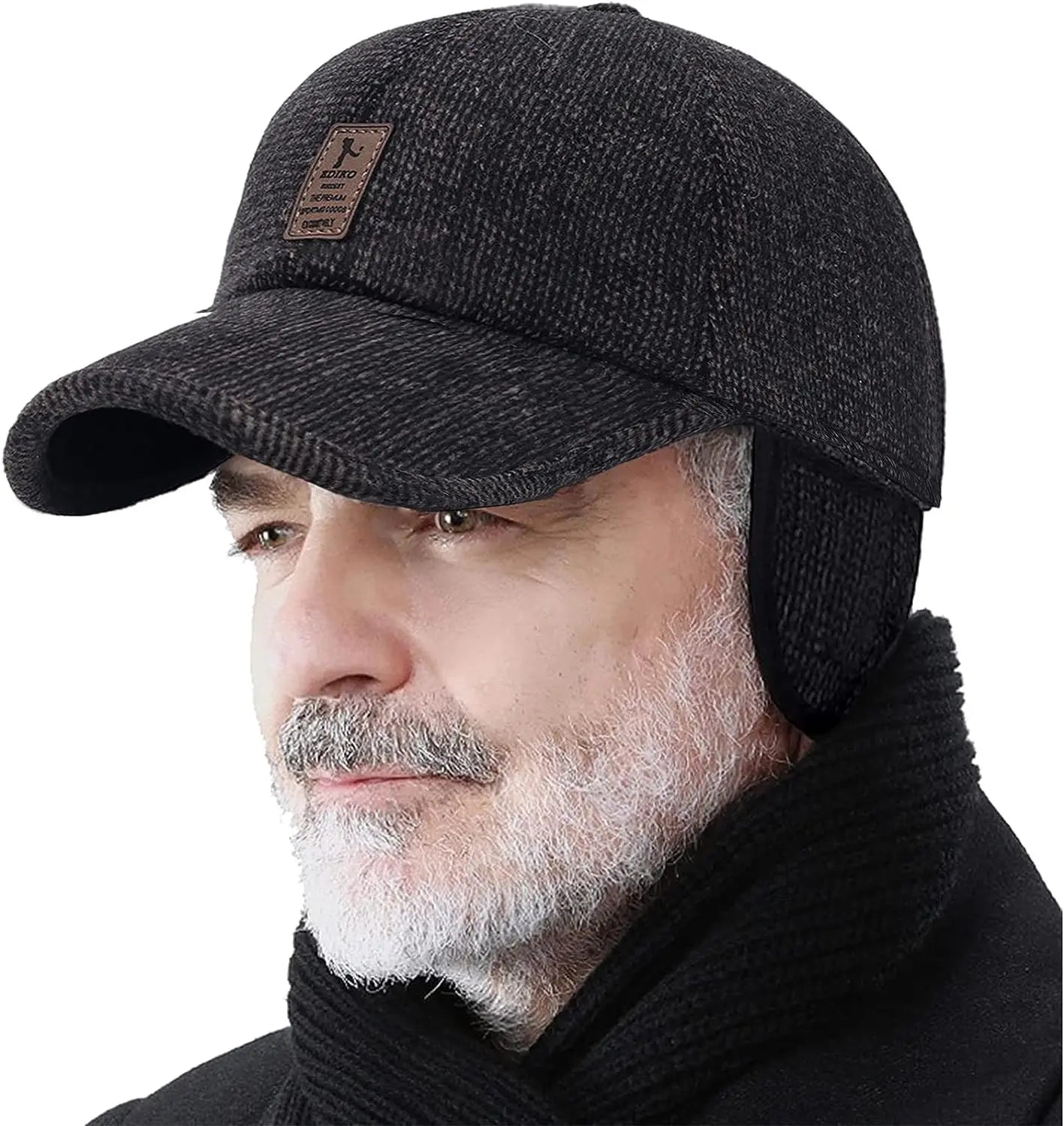 Fleece Baseball Cap Winter Woolen Knitted Ear Cover Caps for Men Dad Thicken Warm Hats with Earflaps Sport Golf Snapback Gorras