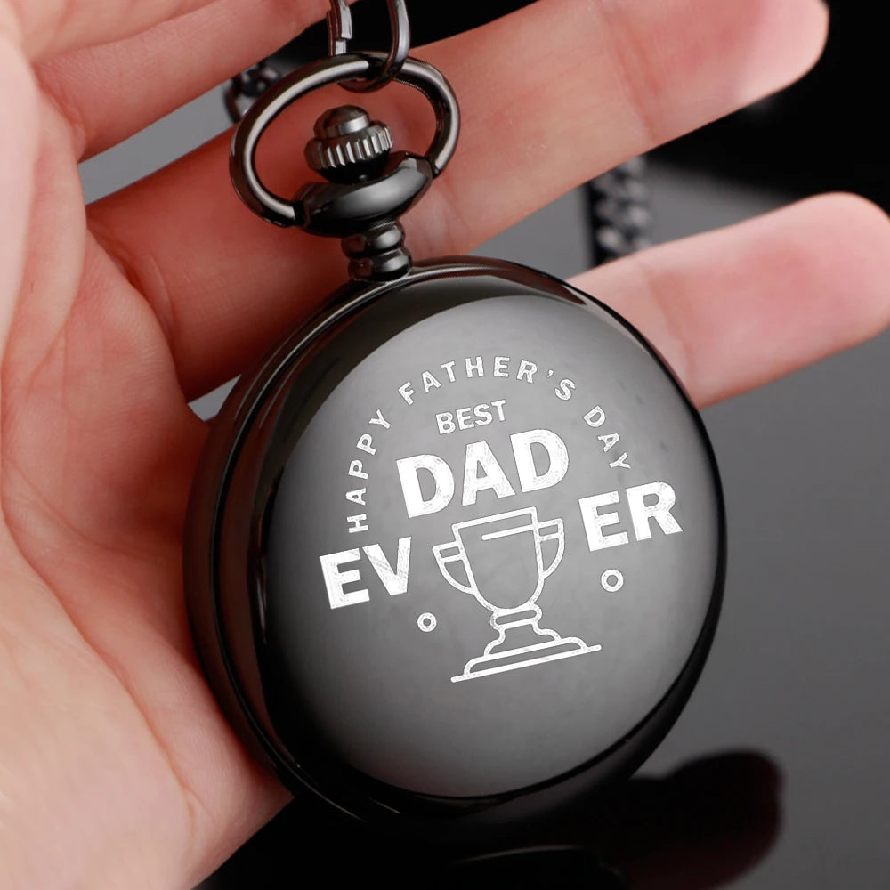 Exquisite Best Man Father's Day Gift "Your are my  Hero" Quartz Pocket Watch Fob Chain Watch Men Fans Souvenir Gifts to Father