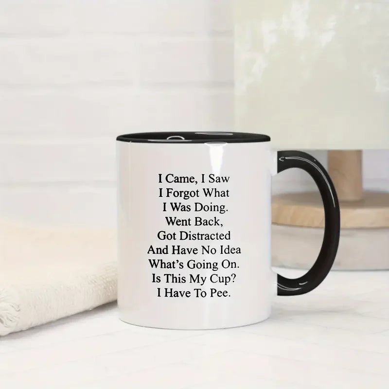 11oz Funny English Pattern Ceramic Coffee Mug for Senior Women and Men Perfect Birthday Mothers Day Fathers Day Christmas Gift