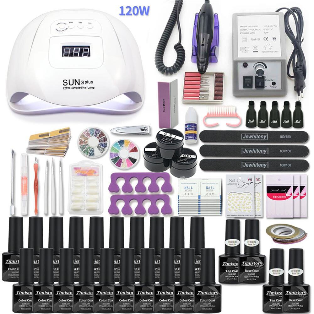 Manicure Set for Nail set 120/80/54W UV LED LAMP Gel nail polish Set Kit Electric Nail Drill Manicure Sets Nail Art Tools - RY MARKET PLACE