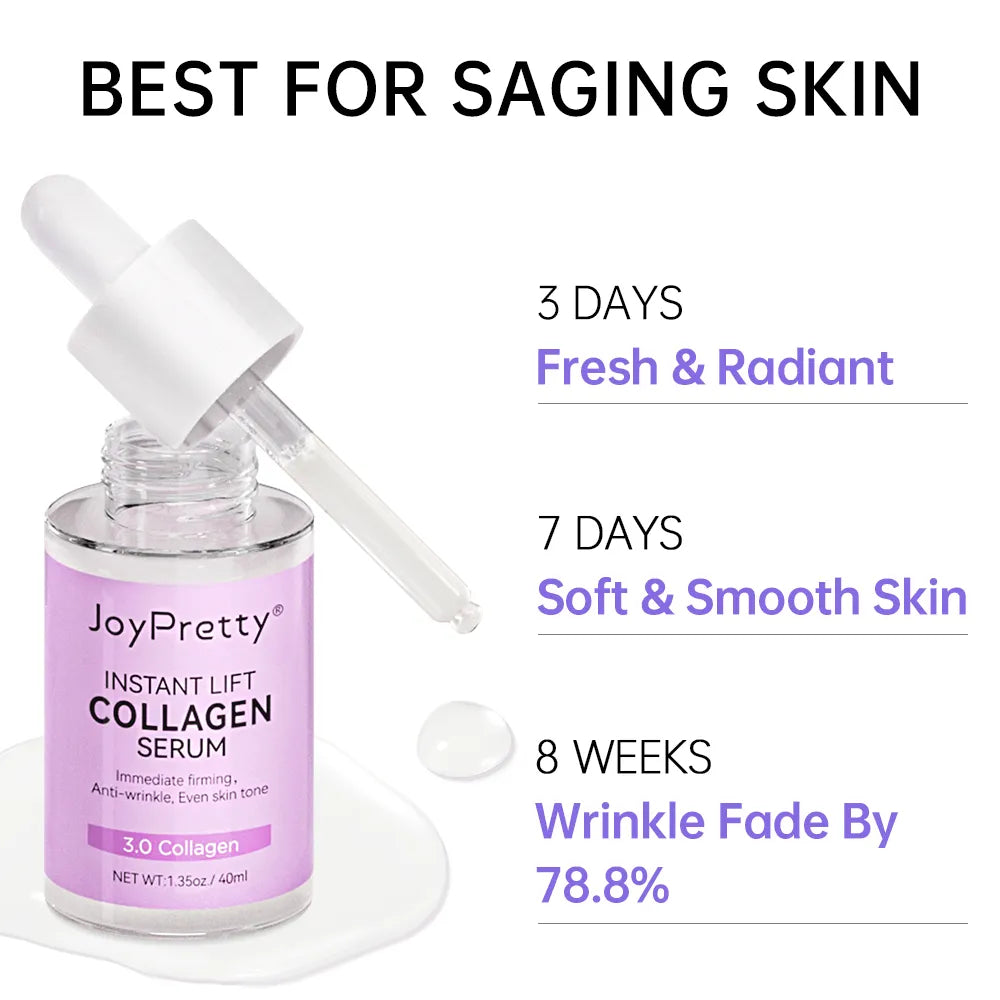 Collagen Face Serum Wrinkle Removal Anti Aging Hyaluronic Acid Forehead Fine Lines Lifting Facial Serum 40ml Skin Care Beauty