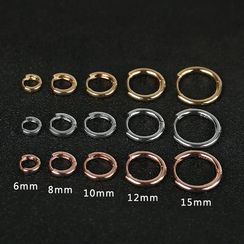 1Pair Single Minimal Gold Color Tiny Cartilage Hoop Earrings Stainless Steel Trendy Glossy Small Huggie Earring Piercing Jewelry