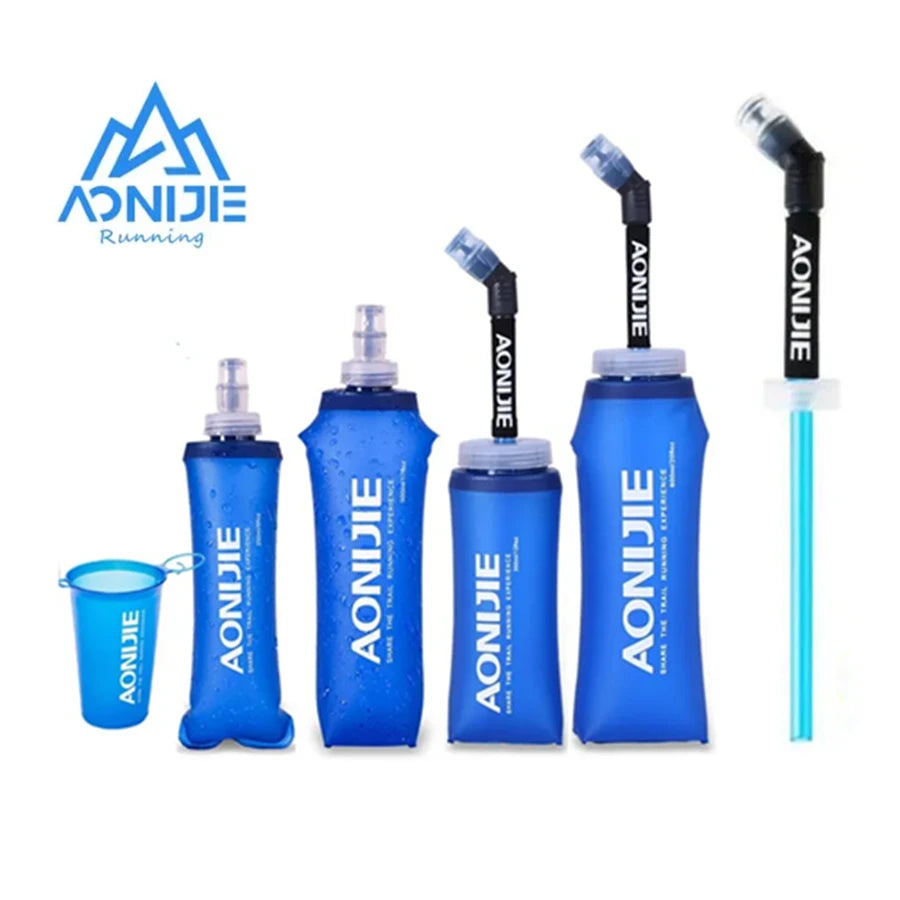 AONIJIE 170ml 200ml 250ml 500mml 350ml 600ml Running Sport Bicycle Soft Water Bottle Folding TPU Soft Flask Water Bag Cup