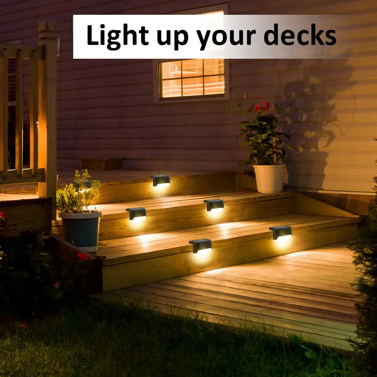 4/8/12/16pcs Solar LED Lights Outdoor Garden Light Deck Lamp Solar Stairs Light Waterproof Solar Step Lamp Patio Garden Decor