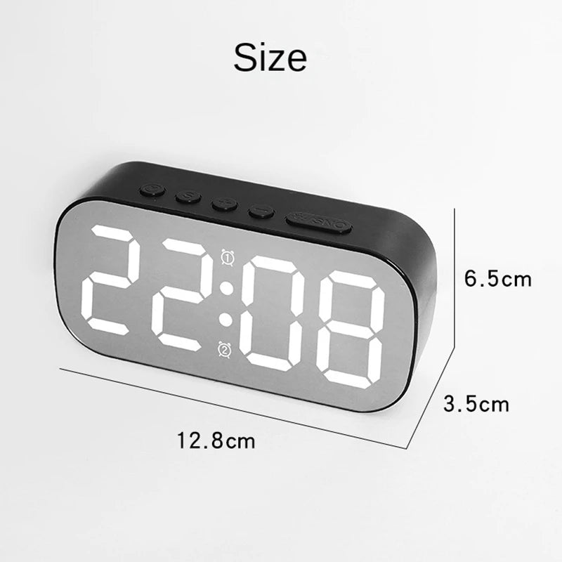 Digital Alarm Clock Desktop Table Clock Teperature Calendar LED Display Electronic Alarm Clocks Snooze Funtion Night Mode 12/24H