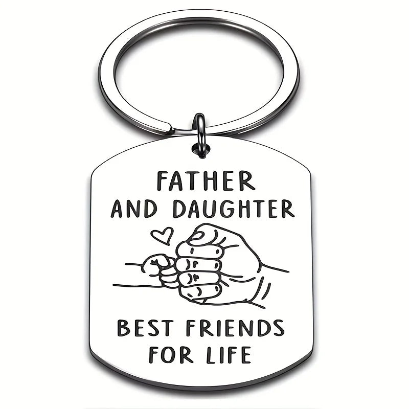 1pc Women Slogan Graphic Geometric Decor Fashionable Keychain for Father's Day Gift