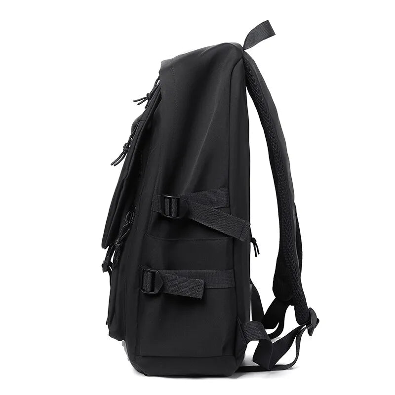 One 15 Inch Polyester Waterproof Solid Color Simple Men's Backpack Fashion Couple Student Computer Backpack