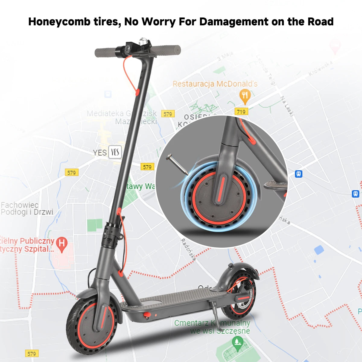 Electric Scooter, 8.5" Pneumatic Tire,N7pro Max 12 Mile and 15.5Mph Speed, EABS and Rear Disk Brake,foldable，Strong waterproof