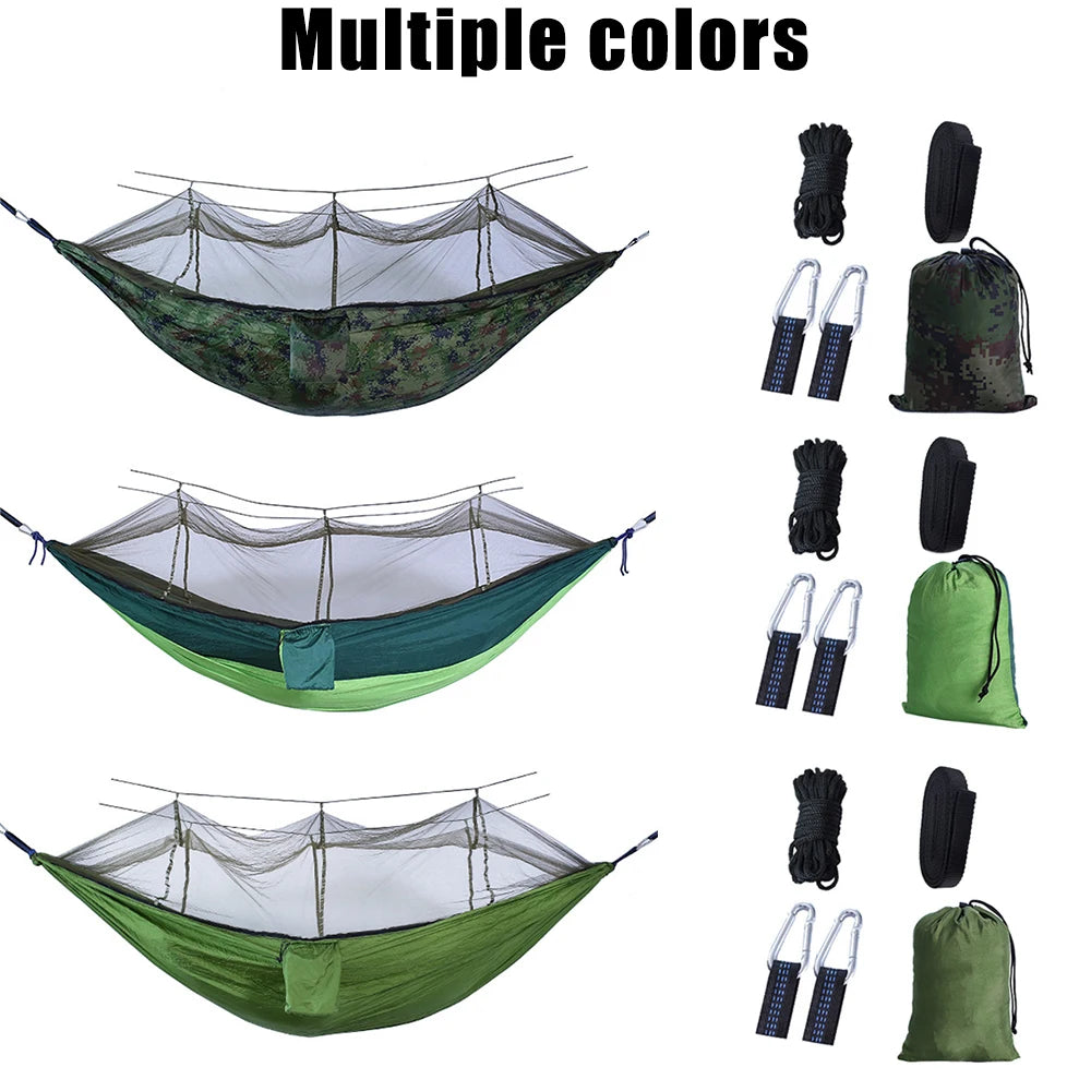 Hanging Bed Tourist Sleeping hammock 260x140cm With Mosquito Net 1-2 Person Go Swing Outdoor Camping Hammock Ultralight Portable