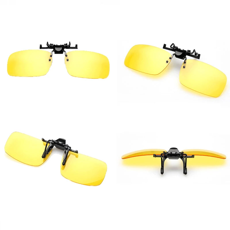 1Pc Car Night Safety Driving Glasses Clip On Sunglasses For Men Women Night Vision Glasses Anti-glare Driver Goggles Sunglasses