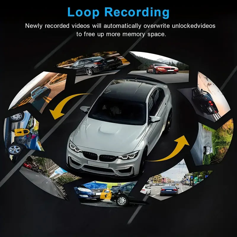 Car DVR Wide-angle 2-record High-definition Night Vision 1080P Driving Recorder Suction Cup 2-lens Car Front and inside Video