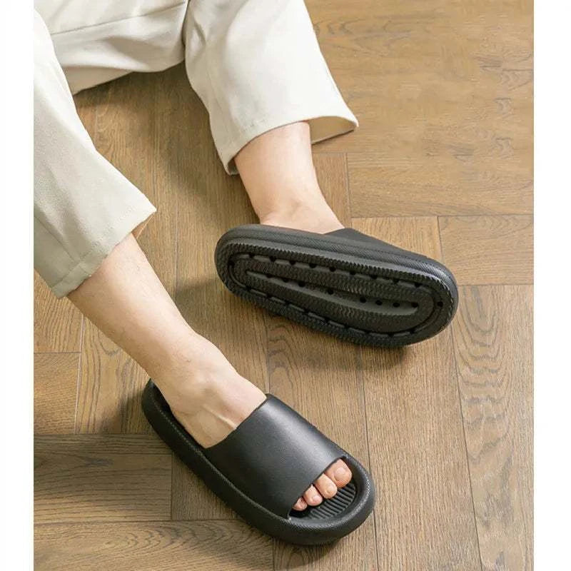 Big Size 36-49 Men Flip Flops Women Soft EVA 4.0cm Thick Sole Slides Summer Sandals Couples Slippers Home Non Slip Bathroom Shoe