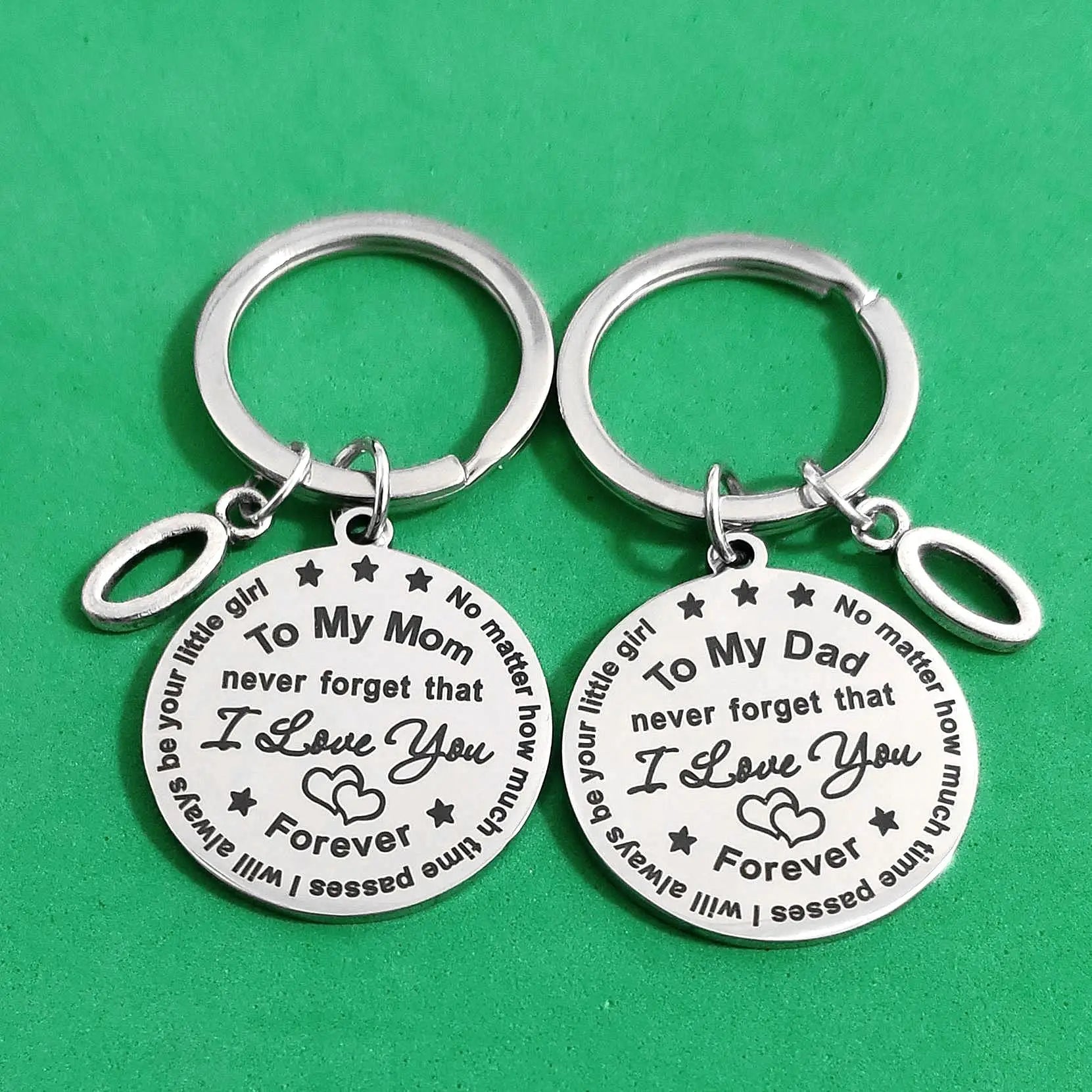 Keychain for Car Keys to Dad Mom Creative Father's Day Keyring 26 Letters Gift Thanksgiving Be Your Girl Stainless Steel Holder