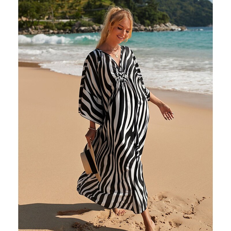 New Cover-up Over size Print Bohemian Maxi Dress Summer Swimsuit Cover Up 2023 Robe De Plage Pareos Long Dress BeachwearTunic - RY MARKET PLACE