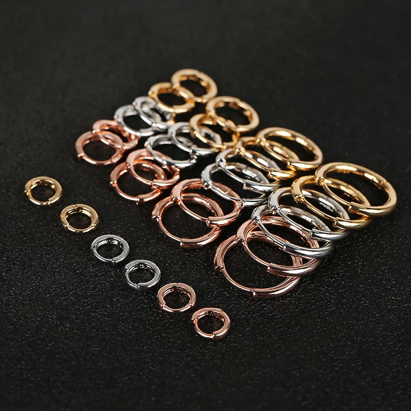 1Pair Single Minimal Gold Color Tiny Cartilage Hoop Earrings Stainless Steel Trendy Glossy Small Huggie Earring Piercing Jewelry