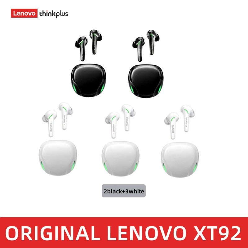 Lenovo XT92 TWS Gaming Earbuds Low Latency Bluetooth Earphones Stereo Wireless 5.1 Bluetooth Headphones Touch Control Headset - RY MARKET PLACE