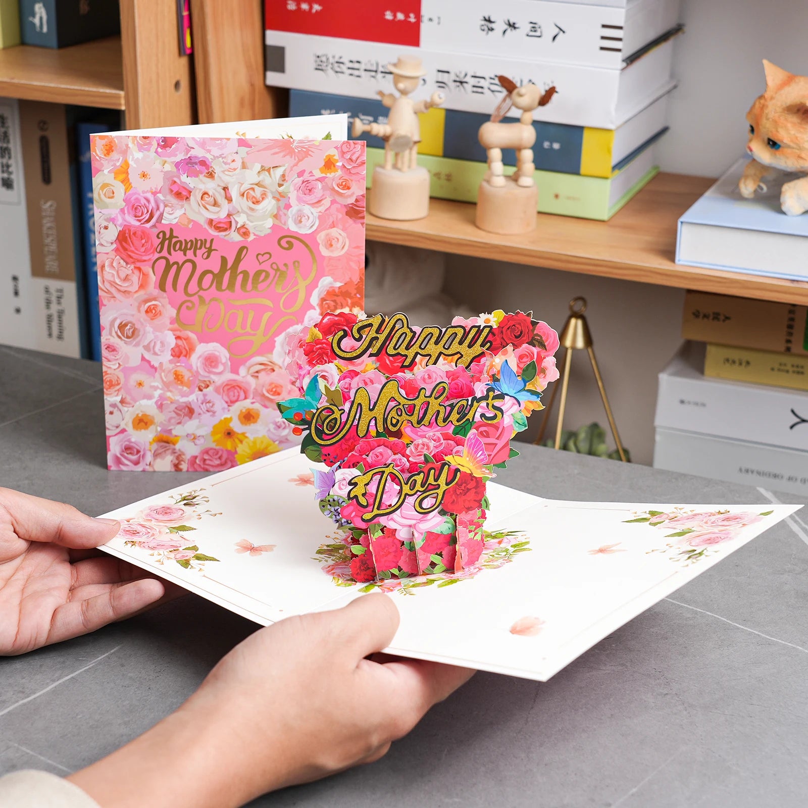 Pop-Up Flower Card Flora 3D Greeting Card for Birthday Mothers Father's Day Graduation Wedding Anniversary Get Well Sympathy