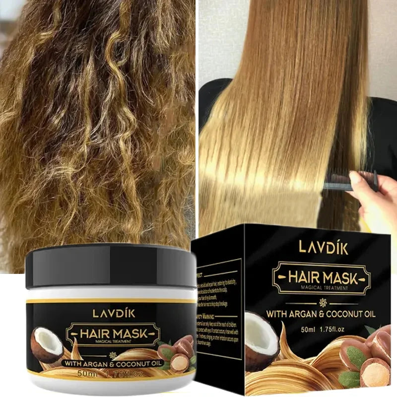 Magical Hair Mask Keratin Mask 5 Seconds Repairs Damage Frizzy Soft Smoothing Shiny Hair Deep Moisturizing Hair Treatment 50g