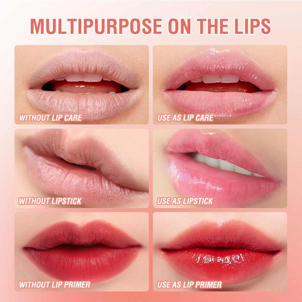 O.TWO.O Lip Balm Colors Ever-changing Lips Plumper Oil Moisturizing Long Lasting With Natural Beeswax Lip Gloss Makeup Lip Care