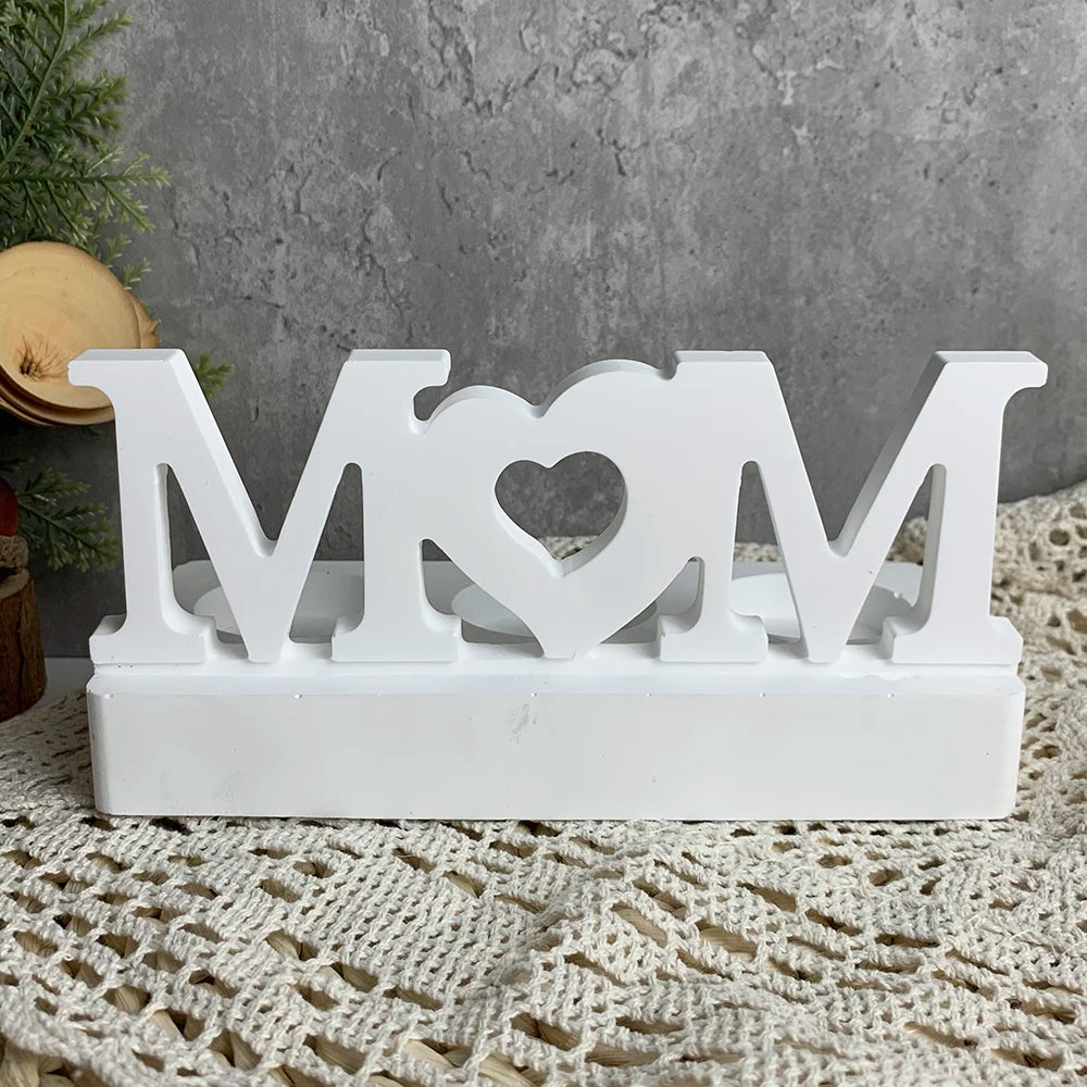 Mother's Day Candle Holder Silicone Mold Letter MOM Candlestick Mould DIY Aromatherapy Cement Gypsum Ornaments Decoration Mould