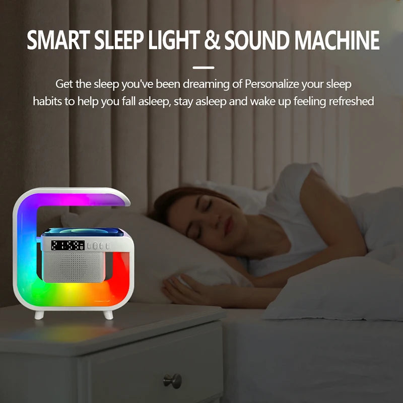 Multifunction Wireless Bluetooth Speaker Home Theater Sound System RGB Night Light Charging Station for iPhone Xiaomi Samsung