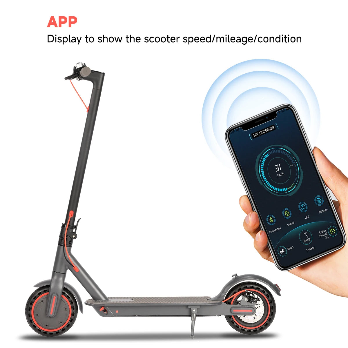 Electric Scooter, 8.5" Pneumatic Tire,N7pro Max 12 Mile and 15.5Mph Speed, EABS and Rear Disk Brake,foldable，Strong waterproof