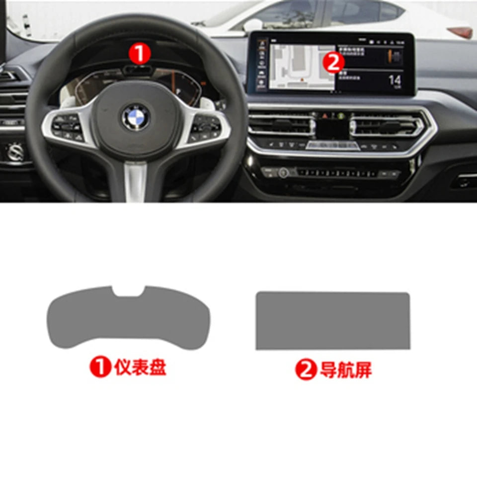 Anti-scratch Car Door Center Console Media Dashboard Navigation TPU Protector Film For BMW X3 X4 2022-2024 Car Accessories