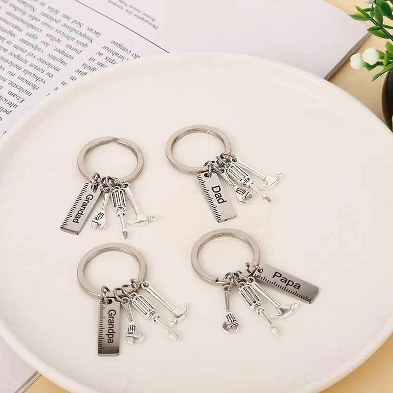 Creative Hammers Wrench Screwdriver Keychain DIY Metal Keyring Bag Pendant Car Key Holder Accessories For Men Father's Day Gifts