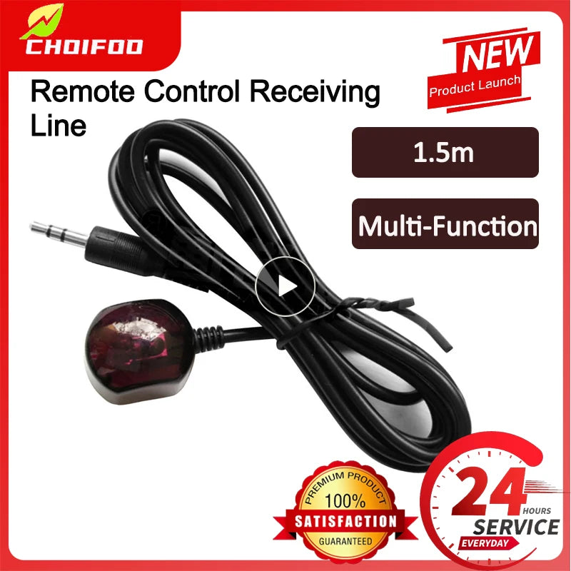1/2PCS New 1.5m Infrared Remote Control Receiving Line Set-Top Box External Multi-Function IR Remote Control Black Extension