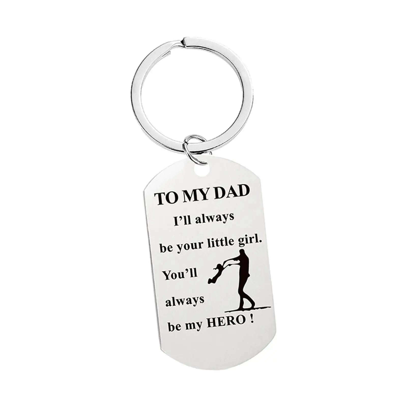 Keychain Key Rings Holder Father's Day Gift Simple Charm Daughter Father's Day Keychain for Father Anniversary Men Husband Daddy