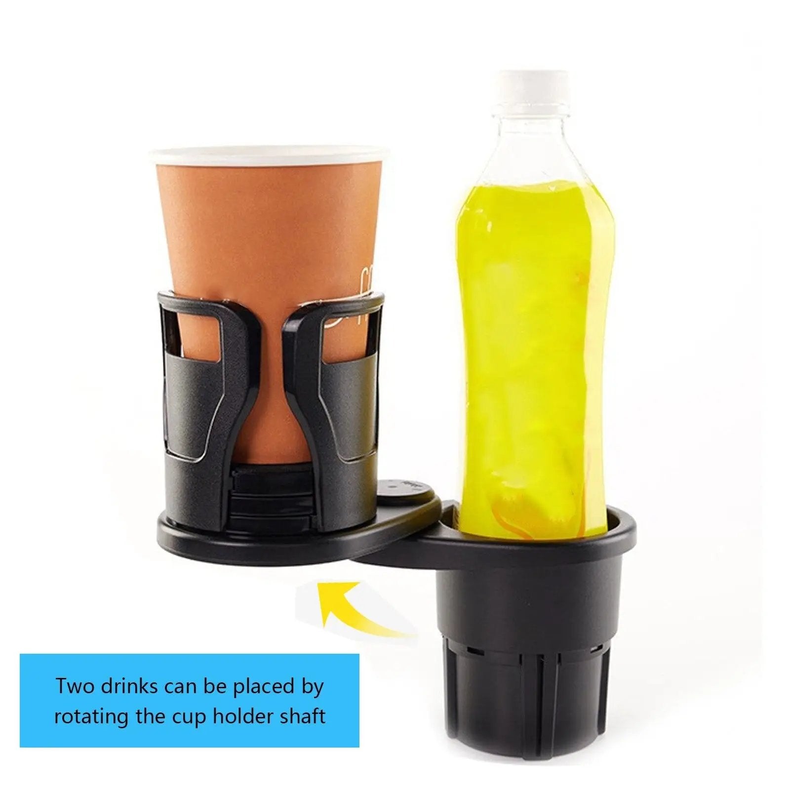 Car Water Cup Holder 2-in-1 Car Multi-function Beverage Holder Carbon Fiber Upgrade Water Cup Holder Base Retractable Rotatable - RY MARKET PLACE