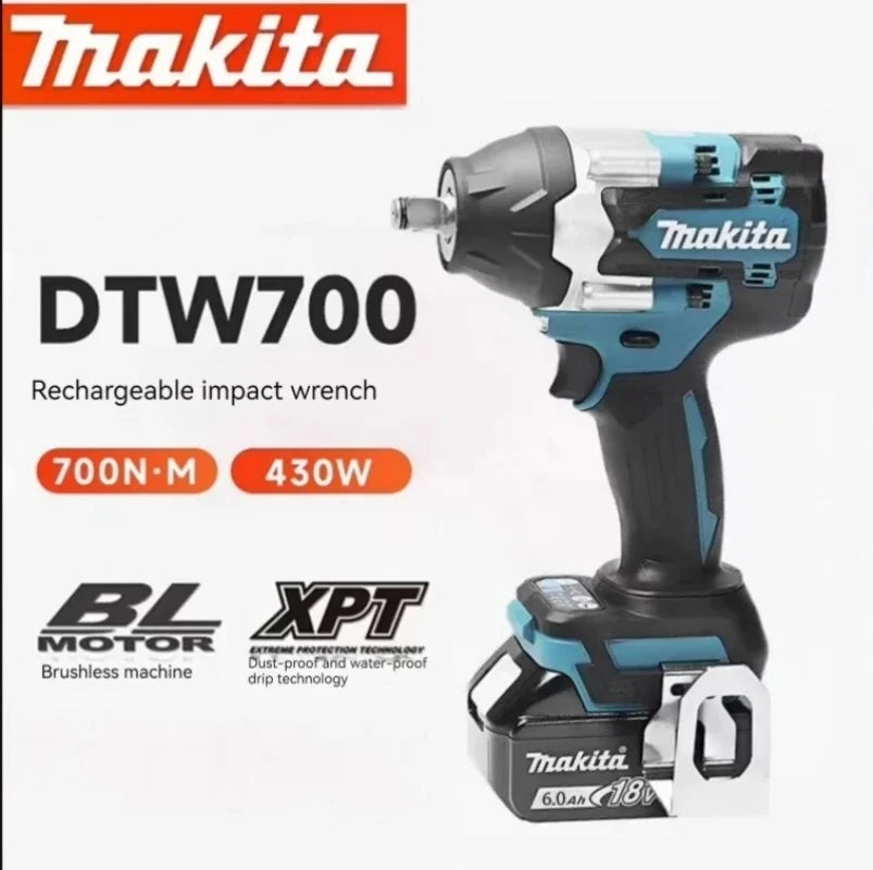 Makita DTW700 18V Lithium-Ion LXT Brushless Cordless Impact Wrench Torque 1000NM 1/2 High Power Car Auto Repair Tool