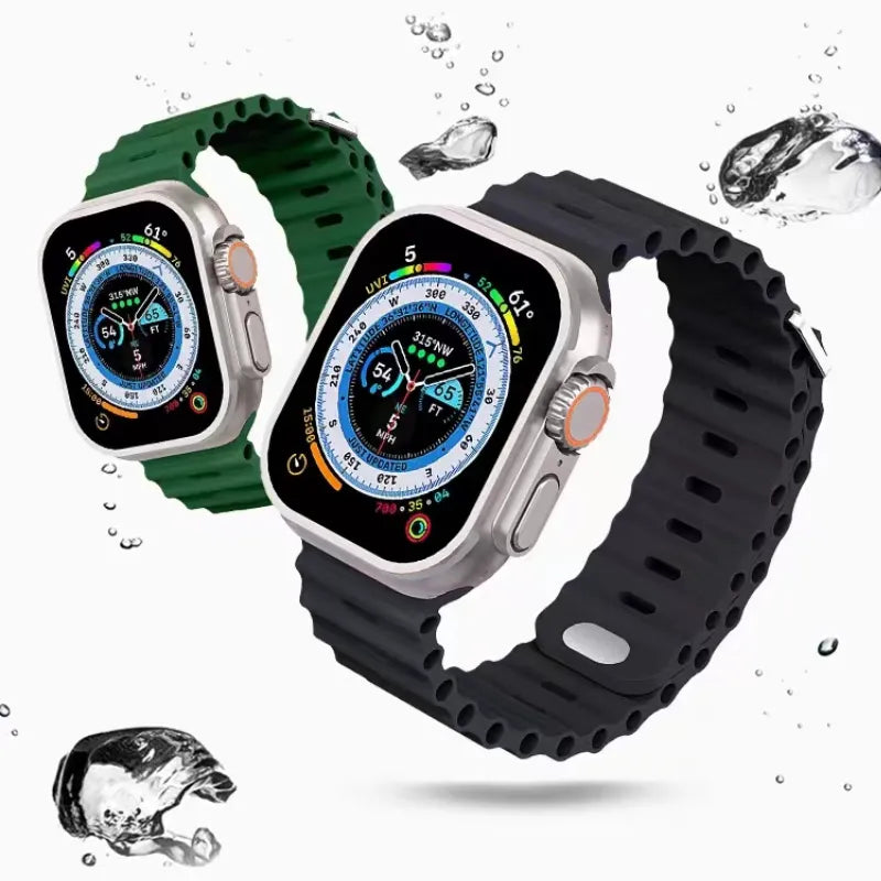 Silicone strap For Apple watch Ultra 49mm 8 7 45mm 41mm Double-button style breathable band For iwatch 6 5 4 3 SE 44mm 40mm 38mm