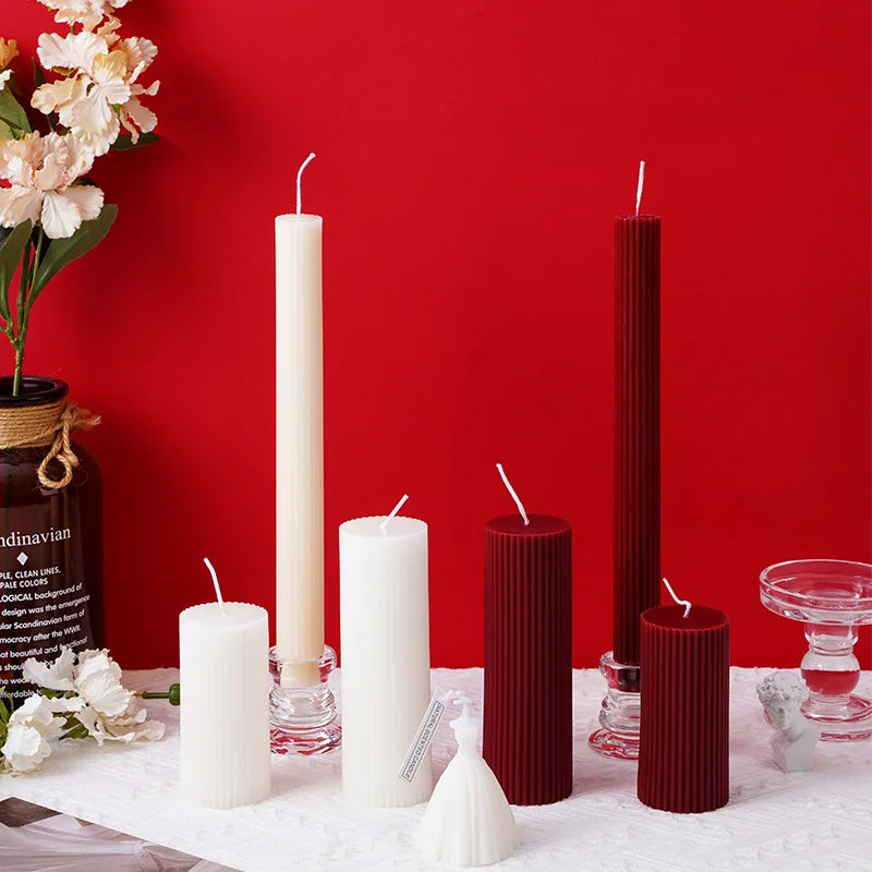 Creative wedding scented candles home decorative centerpiece long red candles new year home decor candle shooting props