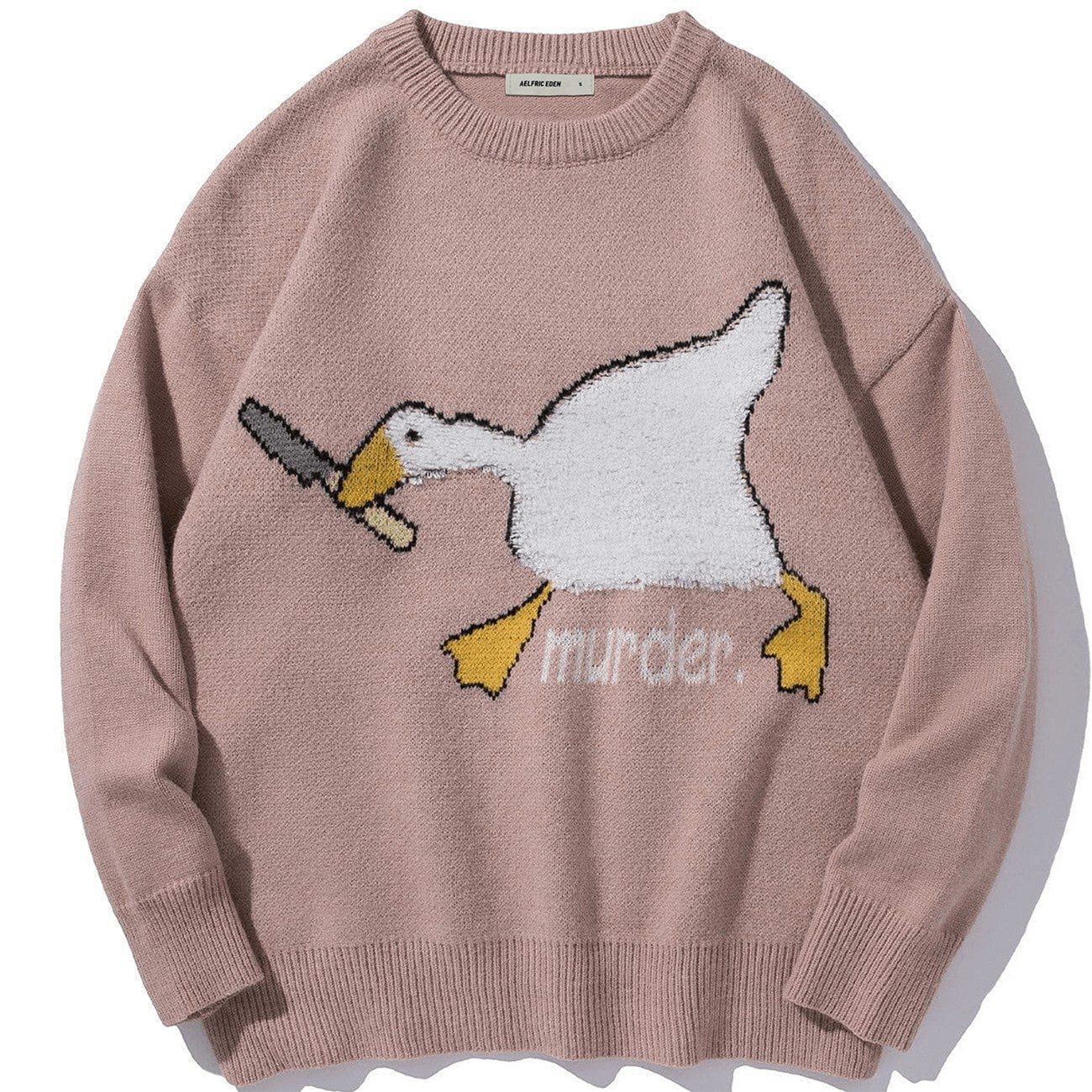 LACIBLE Streetwear Spring Autumn Sweater Men Women Goose Pattern Knitted Sweater Fashion Harajuku Cotton Casual Pullover Sweater - RY MARKET PLACE