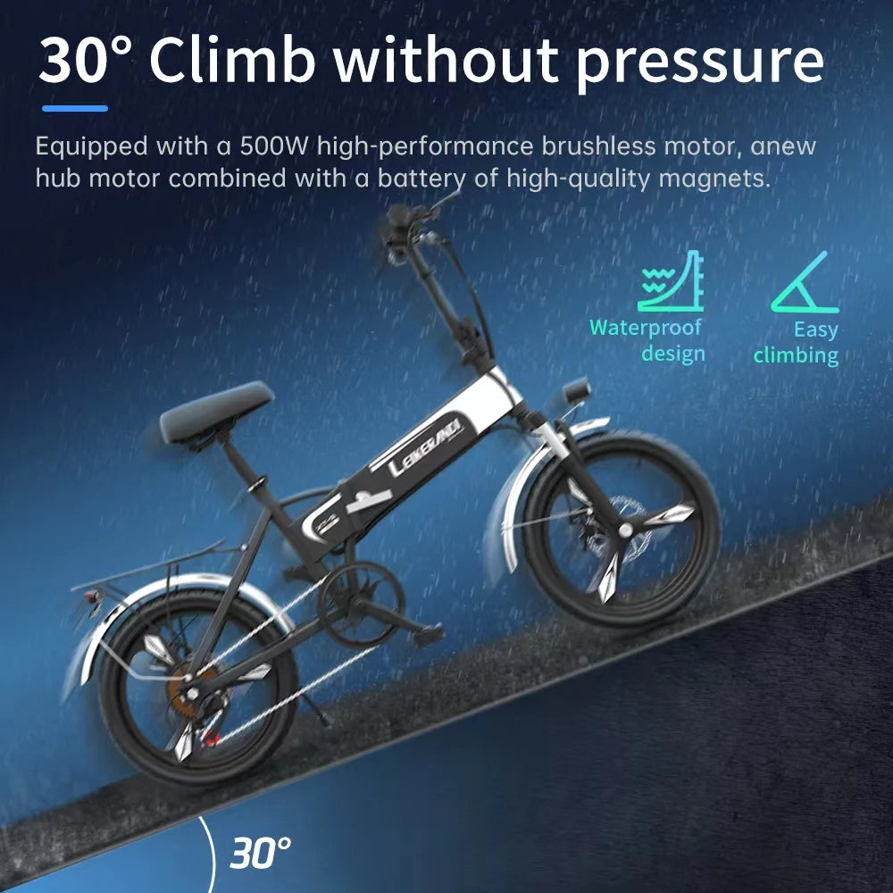 EKX XT-5 Folding Adults Electric Bicycle 500w Brushless Motor Aluminum Alloy Mini Ebikes Lithium Battery Portable E Bike Moped