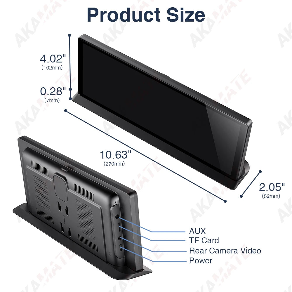 11.3 Inch Fully Fitted Screen Suspension Center Console Display CarPlay Android Auto Support Bluetooth AUX USB Fit for Benz BMW