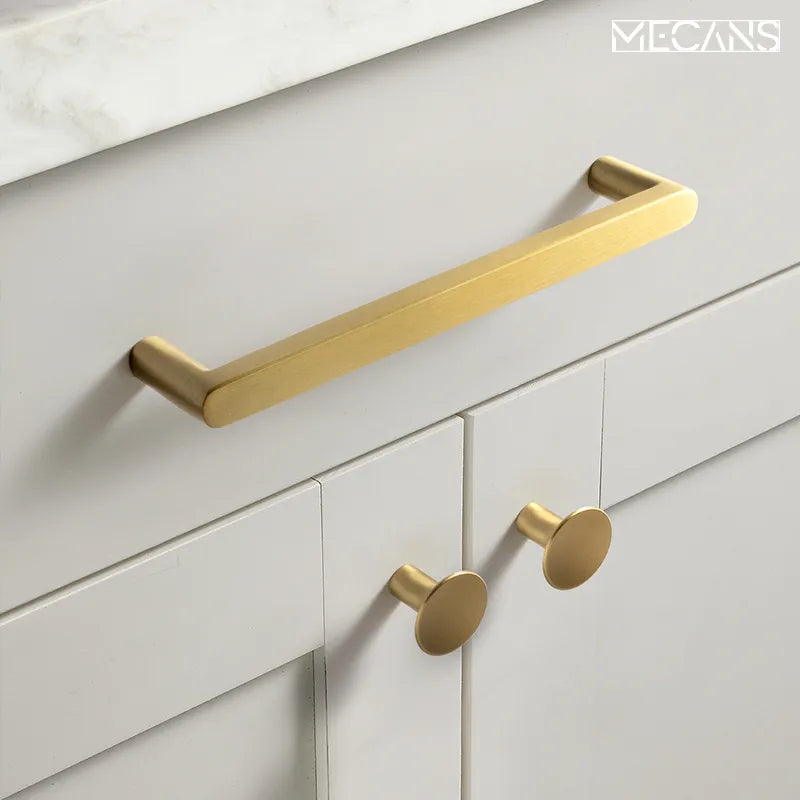 Cabinet Handle Drawer Wardrobe Pulls Solid Brass Cupboard Pull Dresser Knob Brass Furniture Long Handle Cocina Accesorio