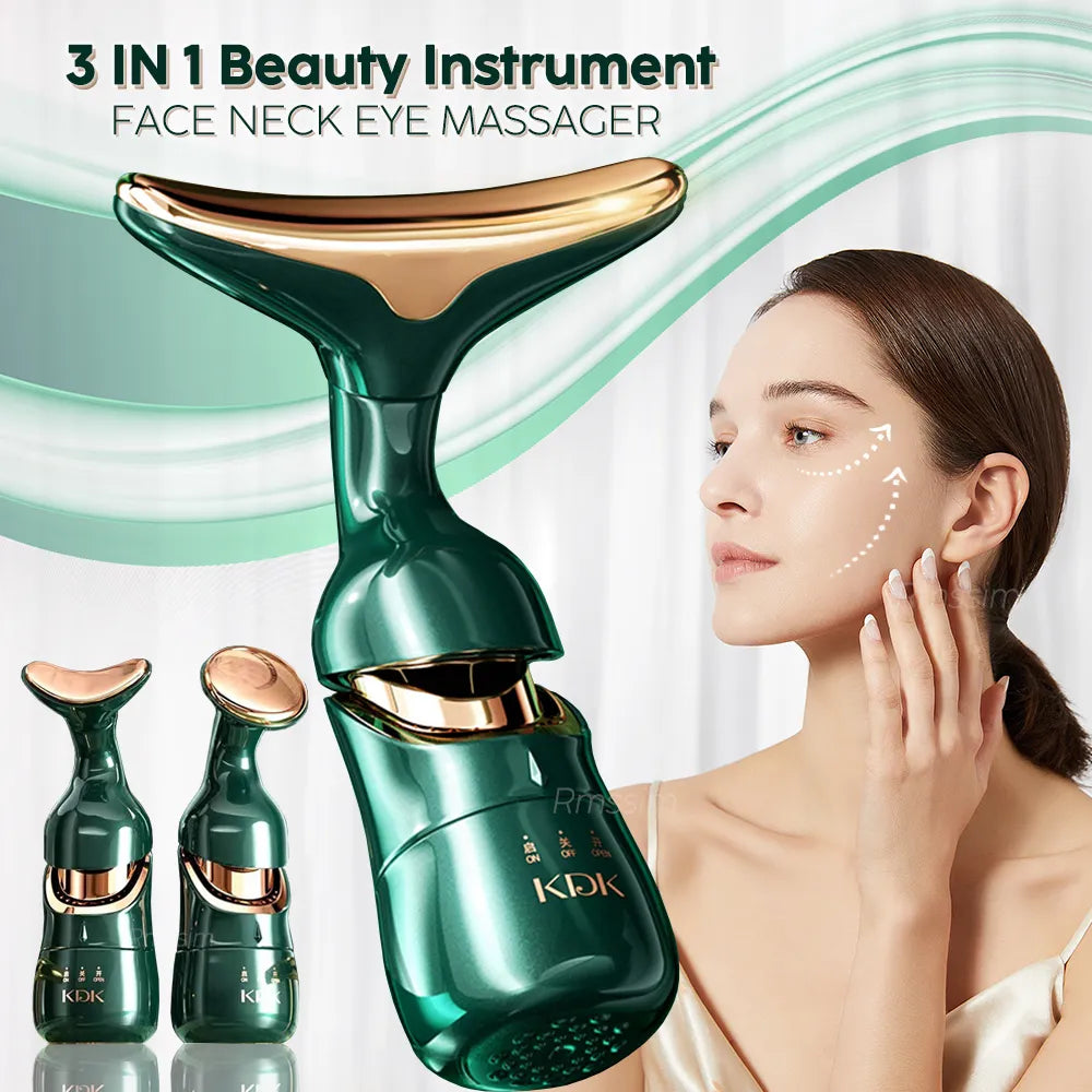 EMS Face Massager Facial Neck Eye Massage Introducer Microcurrent Lifting Skin Rejuvenation EMS Anti Aging Beauty Device Hot