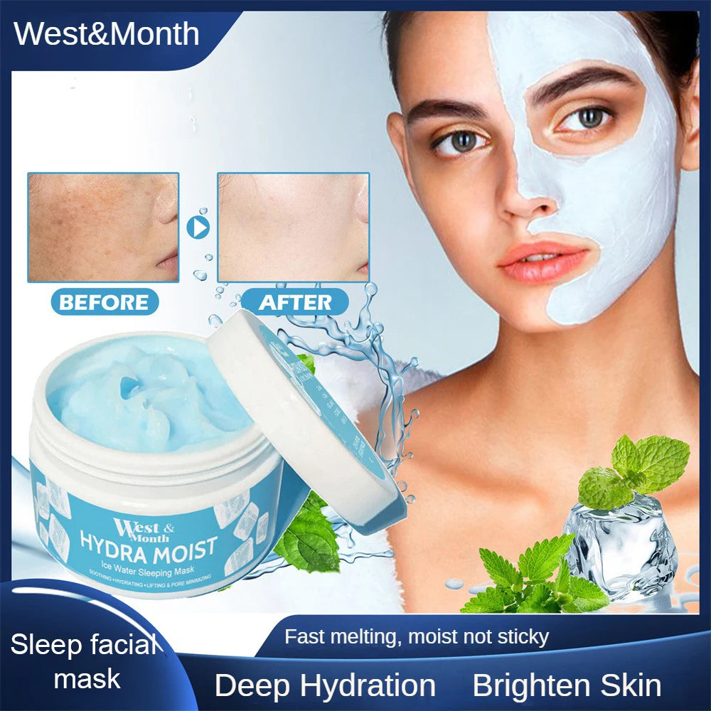 Hydra Moist Ice Water Sleeping Mask Whitening Moisturizing Mask Night Repair First Aid Facial Mask Sleep Mask Skin Care Product