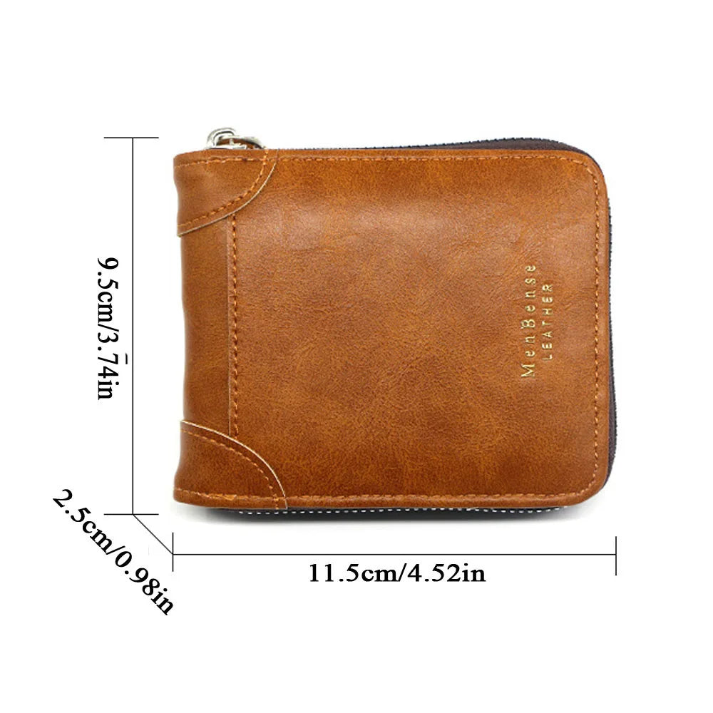 Fashion PU Leather Short Wallet Card Holder Men Wallet Money Bag Coin Pocket Purse Multi-card Personalized Father's Day Gift