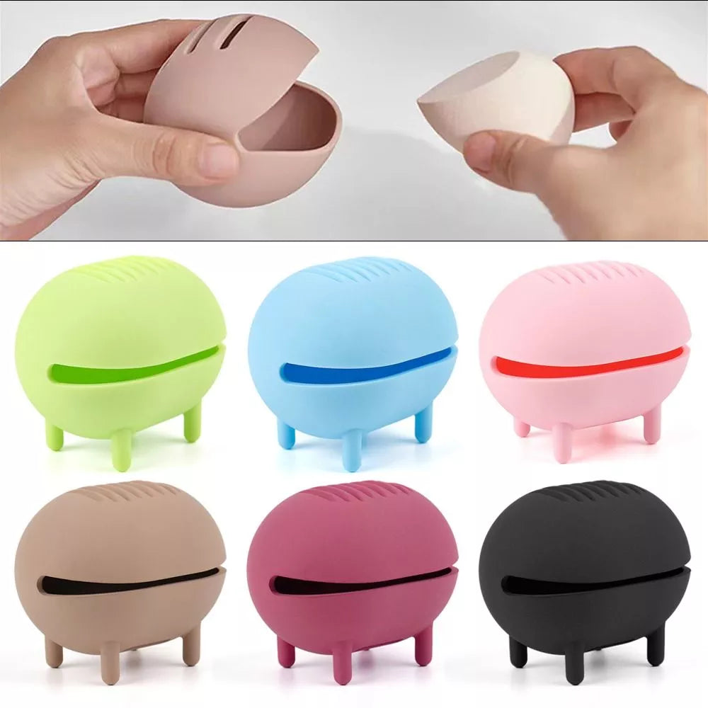 Protable Silicone Makeup Egg Storage Box Powder Puff Bracket Moisture-Proof Dust-Proof Powder Puff Cover Beauty Sponge Holder