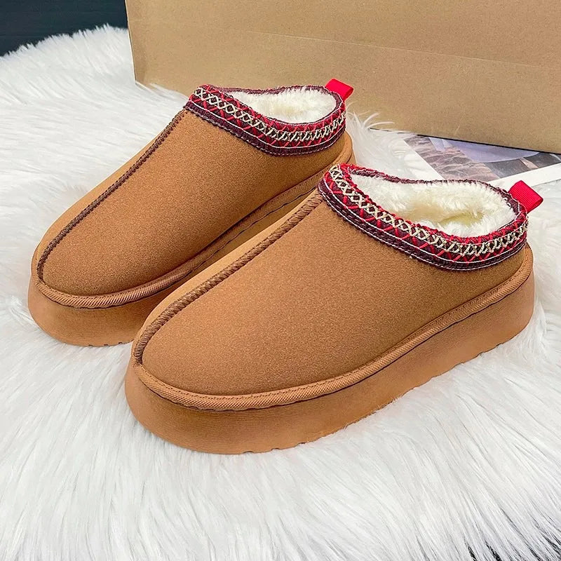 2023 New Women's Wool Slippers Warm Platform Wool Slipperswomen Slippers   Women  Sheepskin Slippers Women Shoes