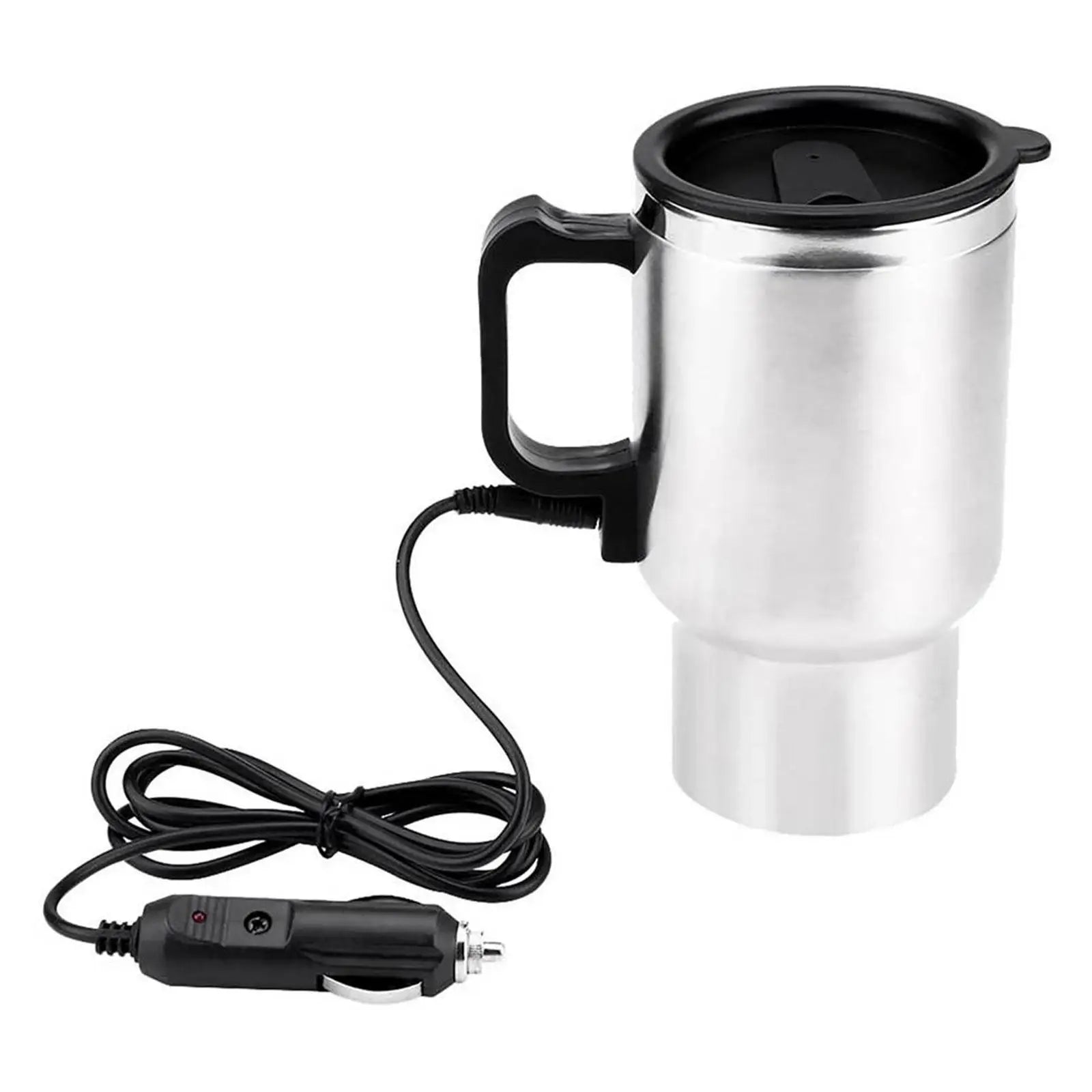 500ML 12V Car Electric Heating Cup USB Heating Cup Water Heater Bottle Drink Mug Traveling Cup with Electric Heater Car Gadgets