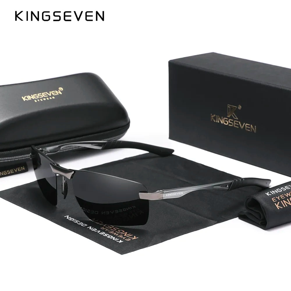 KINGSEVEN 2023 New Men's Polarized Sunglasses Aluminum Frame UV400 Sun Glasses Male Eyewear Driving Glasses