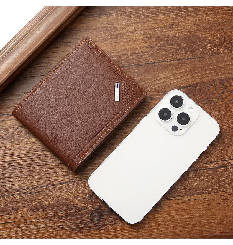 Men Wallet Money Bag Fashion PU Soft Wallet Card Holder Hasp Coin Pocket Purse Multi-card Personalized Father's Day Gifts