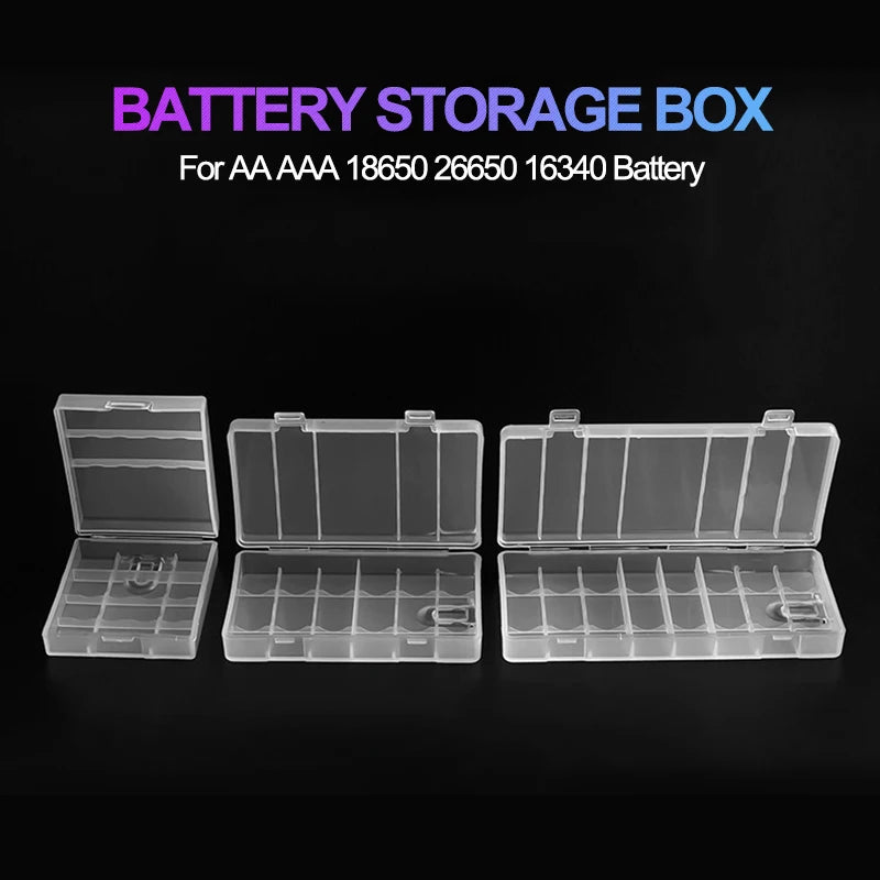 ALL IN Battery Holder Storage Box for 2 4 8 AA AAA Battery Case for 18650 26650 16340 Rechargeable Battery Container Organizer