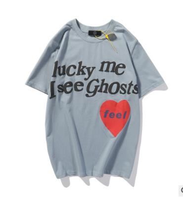 Mens T Shirt Kanye West Kids See Ghosts Oversize Tour Commemorative Printed Vintage Loose Harajuku Short Sleeve Cotton Tops - RY MARKET PLACE